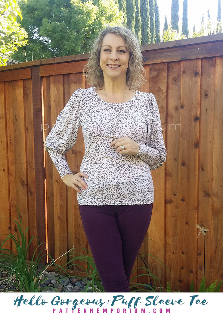 Hello Gorgeous | Puff Sleeve T-shirt Sewing Pattern