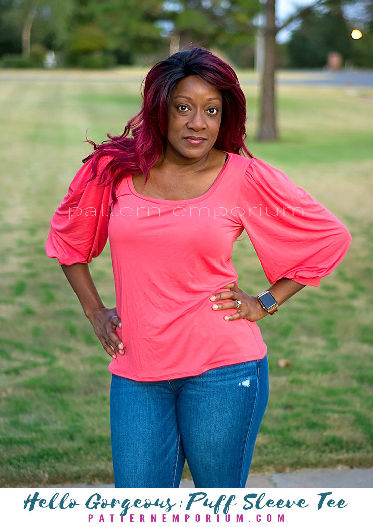 Hello Gorgeous | Puff Sleeve T-shirt Sewing Pattern