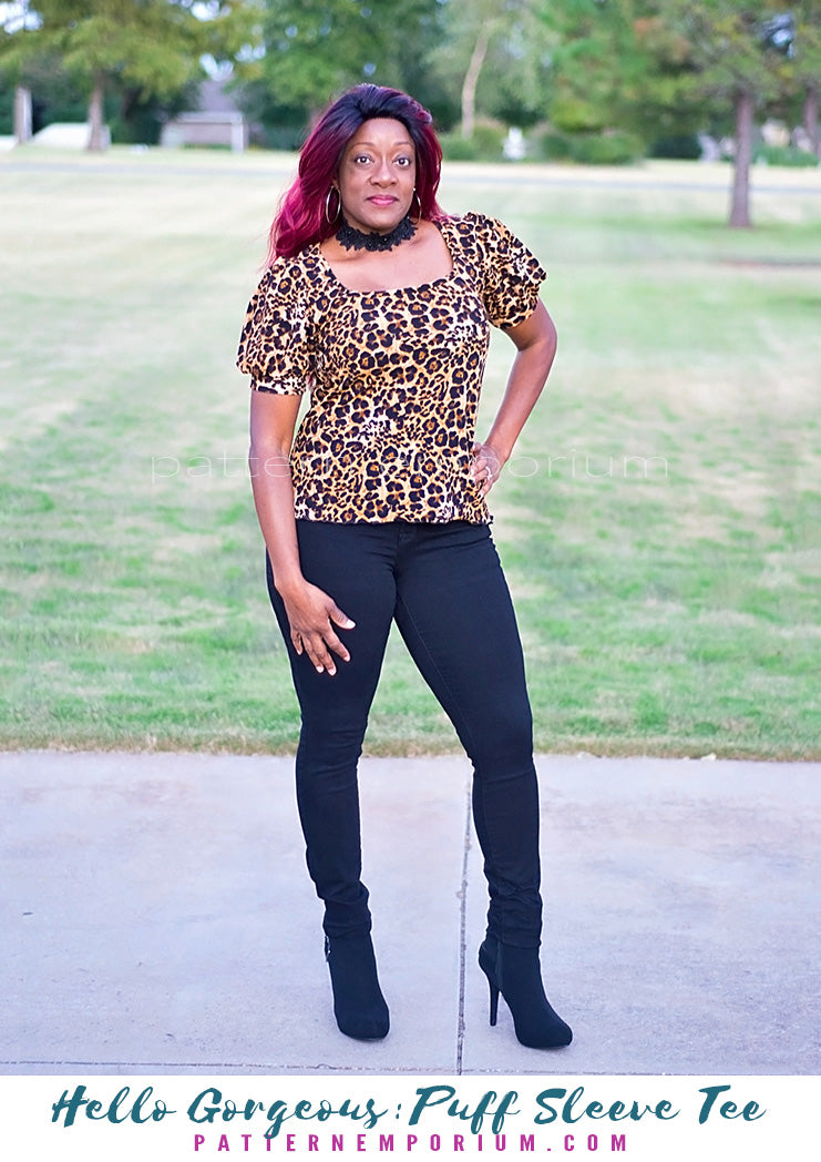 Hello Gorgeous | Puff Sleeve T-shirt Sewing Pattern