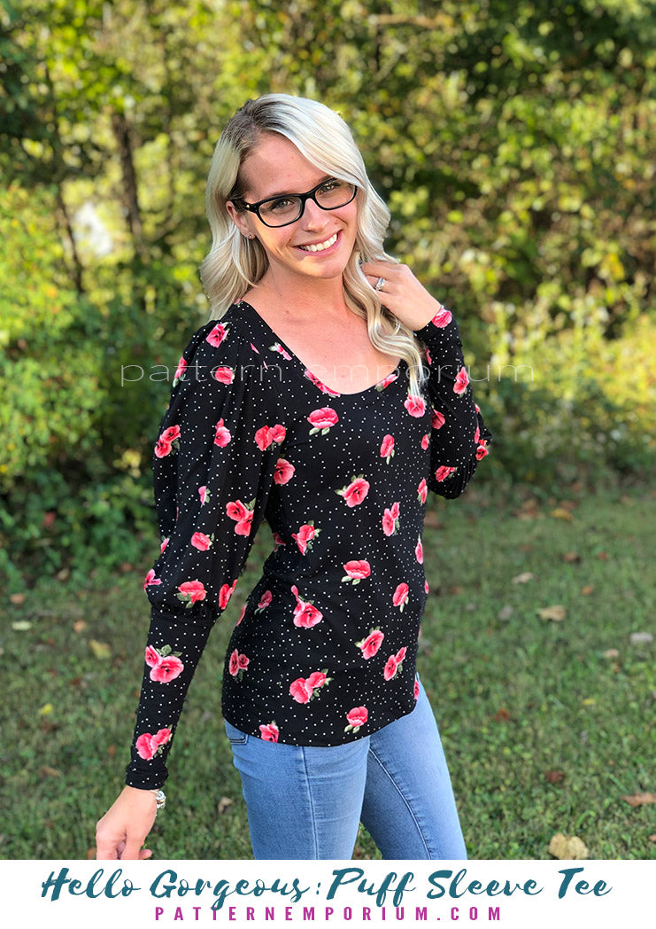 Hello Gorgeous | Puff Sleeve T-shirt Sewing Pattern