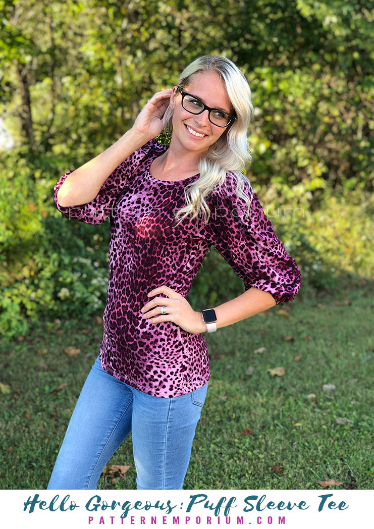 Hello Gorgeous | Puff Sleeve T-shirt Sewing Pattern