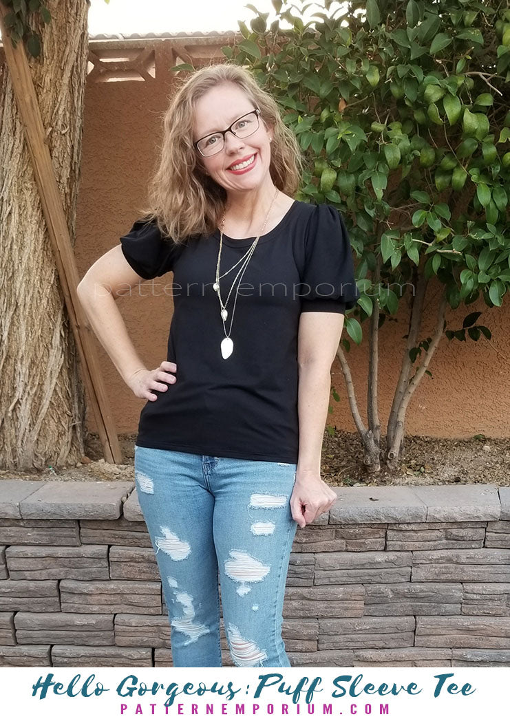 Hello Gorgeous | Puff Sleeve T-shirt Sewing Pattern