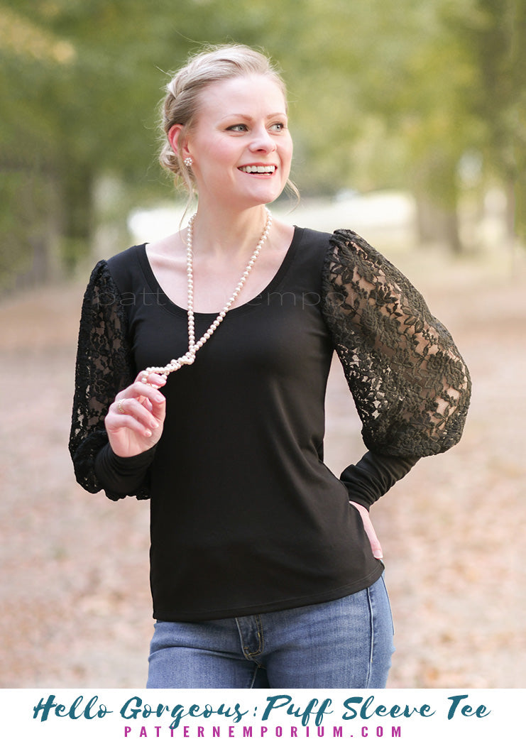 Hello Gorgeous | Puff Sleeve T-shirt Sewing Pattern