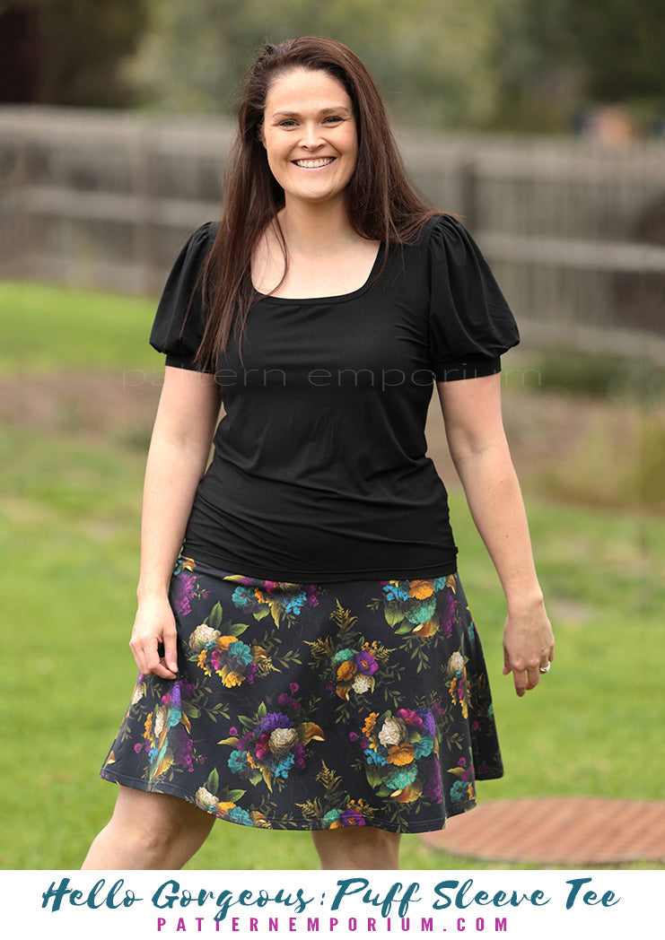 Hello Gorgeous | Puff Sleeve T-shirt Sewing Pattern