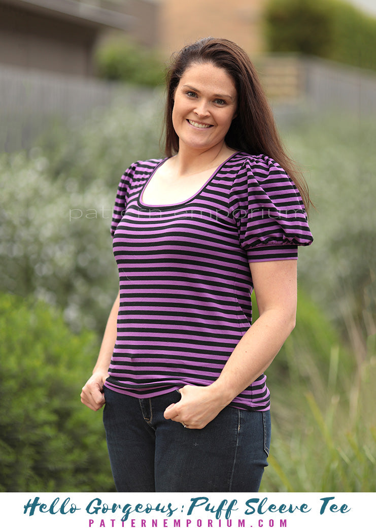 Hello Gorgeous | Puff Sleeve T-shirt Sewing Pattern