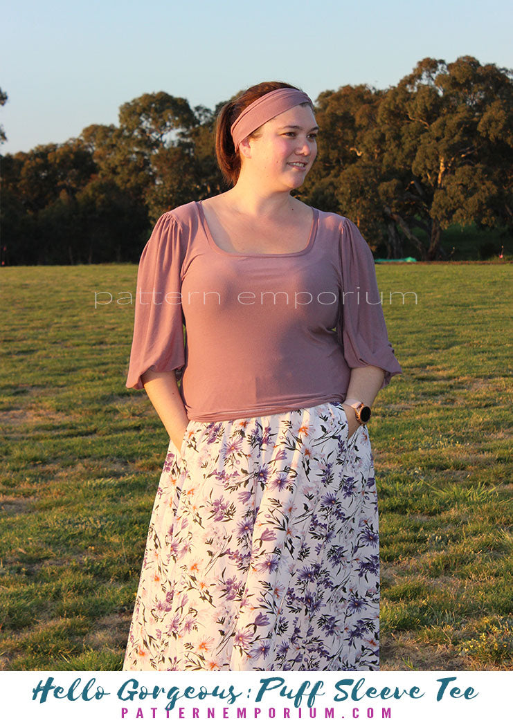 Hello Gorgeous | Puff Sleeve T-shirt Sewing Pattern