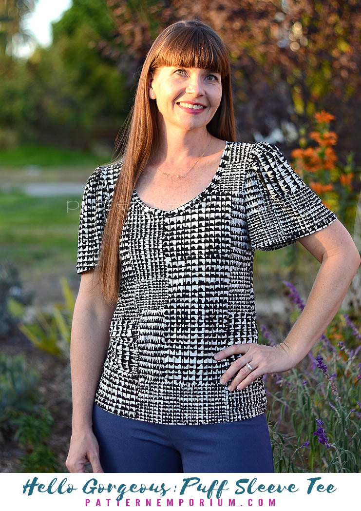 Hello Gorgeous | Puff Sleeve T-shirt Sewing Pattern