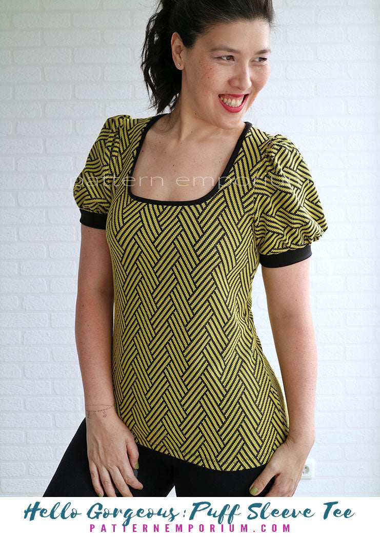 Hello Gorgeous | Puff Sleeve T-shirt Sewing Pattern