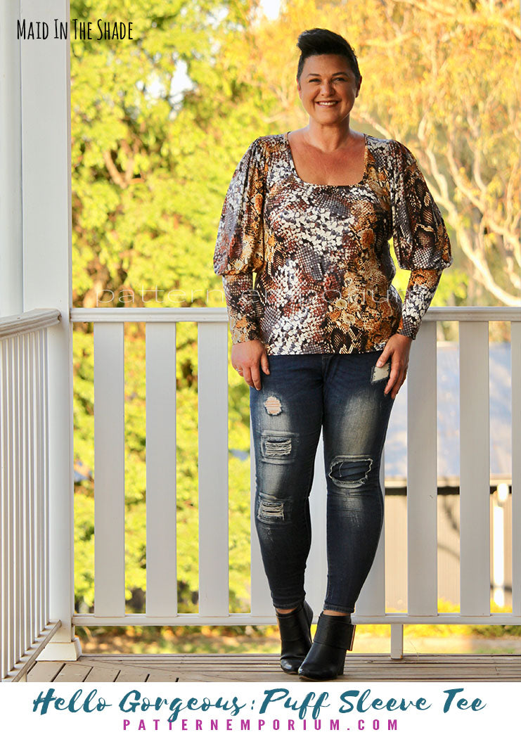 Hello Gorgeous | Puff Sleeve T-shirt Sewing Pattern