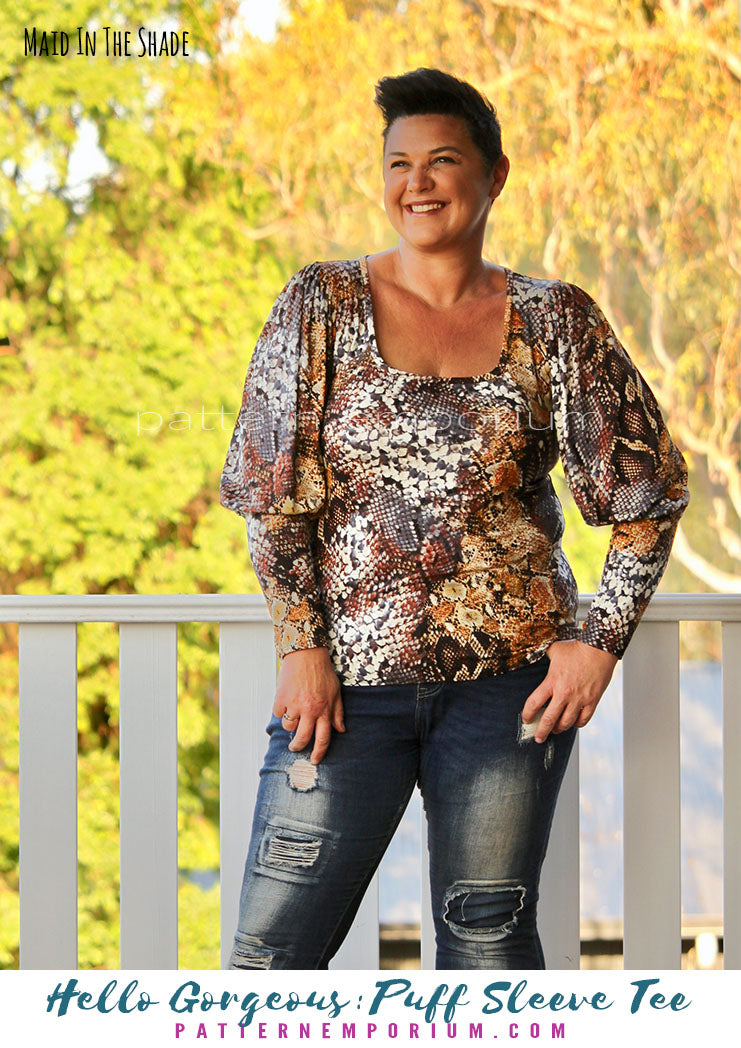 Hello Gorgeous | Puff Sleeve T-shirt Sewing Pattern