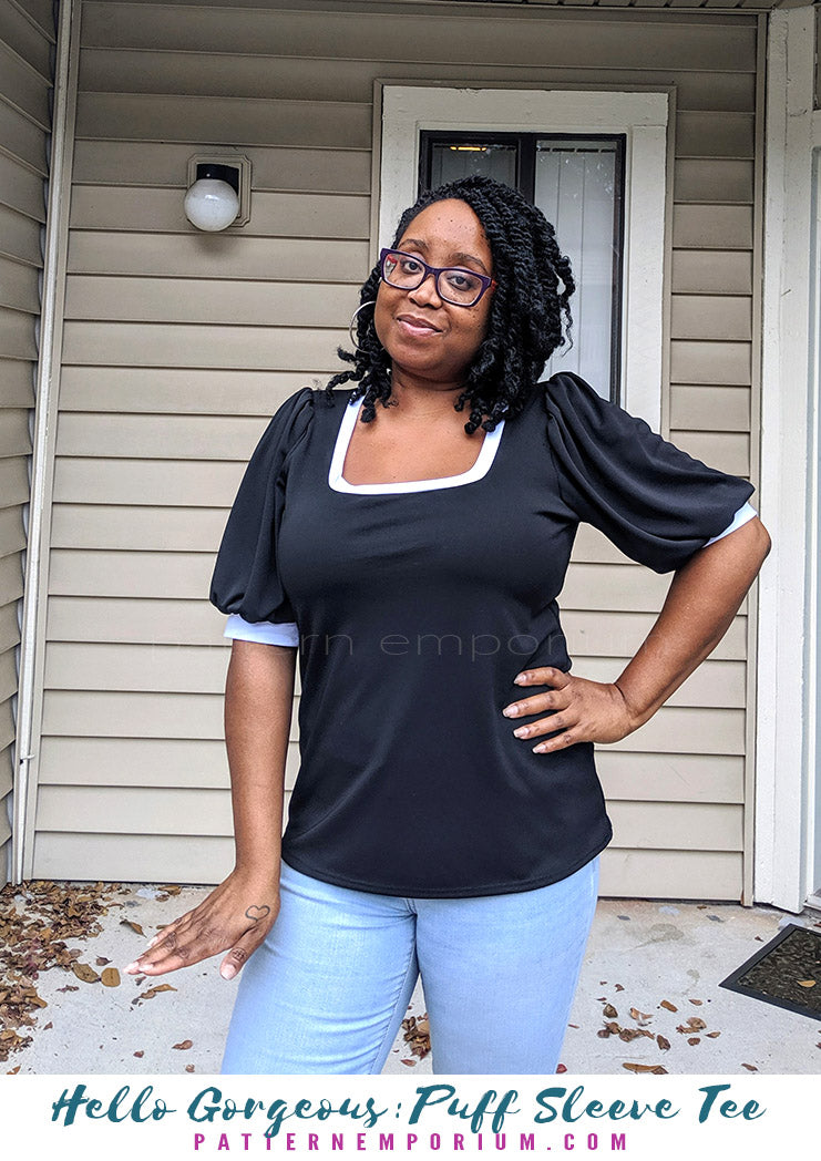 Hello Gorgeous | Puff Sleeve T-shirt Sewing Pattern