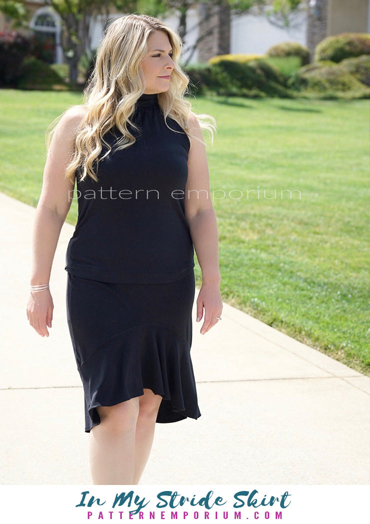 In My Stride | Flounce Pencil Skirt Sewing Pattern