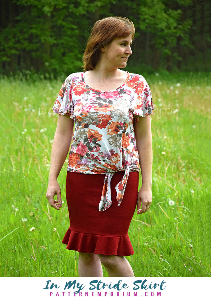 In My Stride | Flounce Pencil Skirt Sewing Pattern