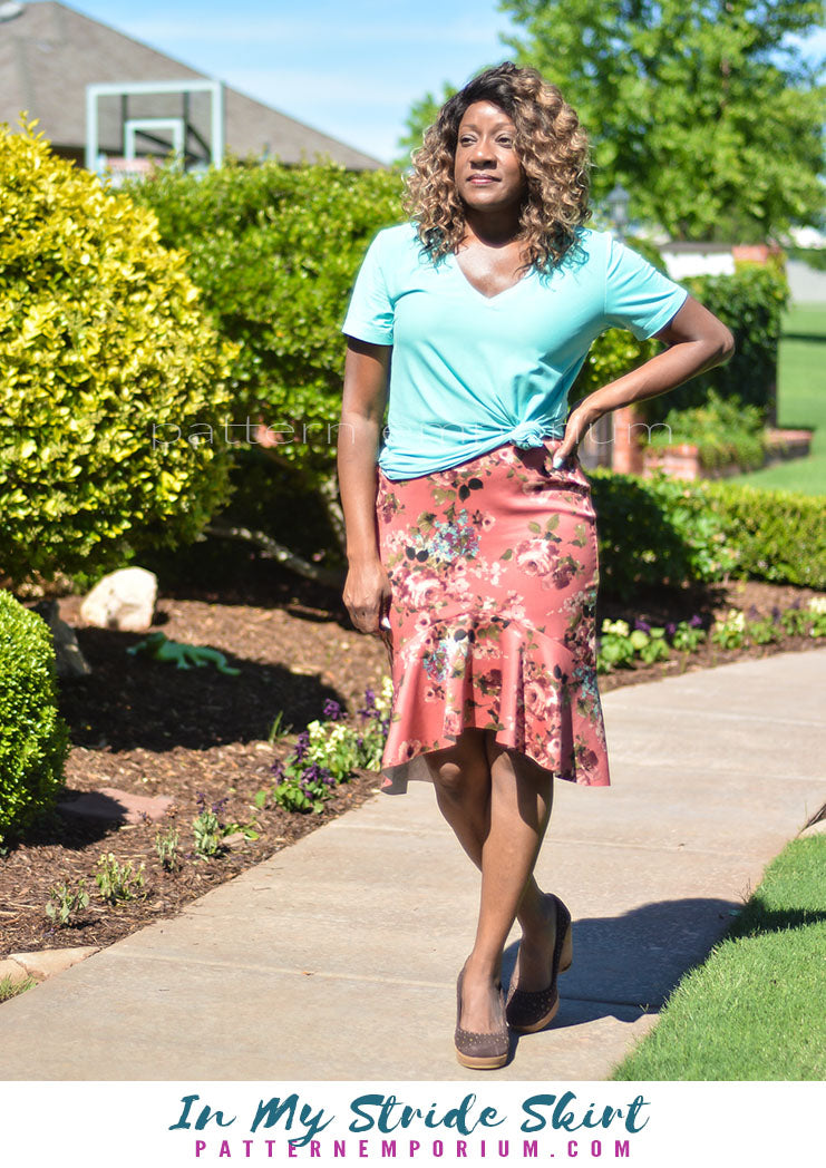 In My Stride | Flounce Pencil Skirt Sewing Pattern