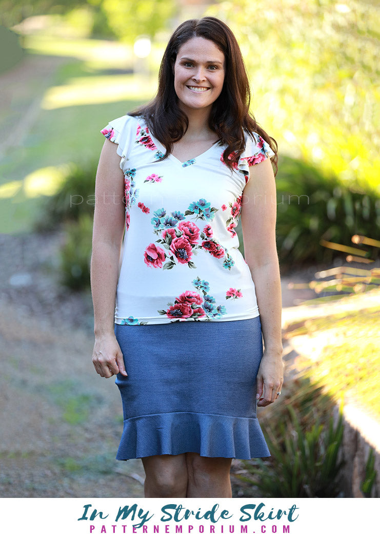 In My Stride | Flounce Pencil Skirt Sewing Pattern