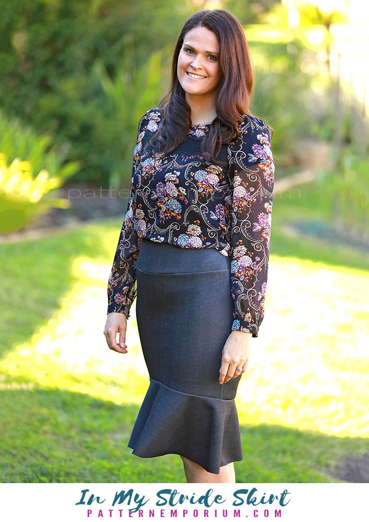 In My Stride | Flounce Pencil Skirt Sewing Pattern