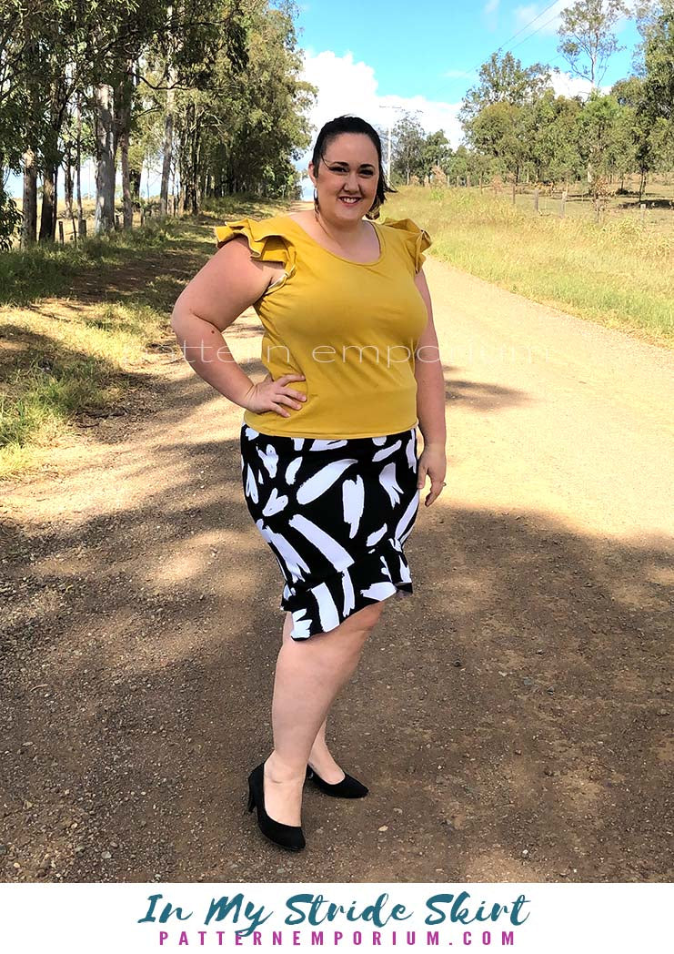 In My Stride | Flounce Pencil Skirt Sewing Pattern