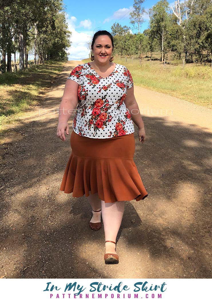 In My Stride | Flounce Pencil Skirt Sewing Pattern