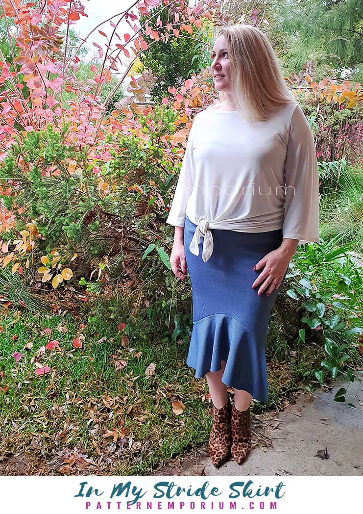 In My Stride | Flounce Pencil Skirt Sewing Pattern