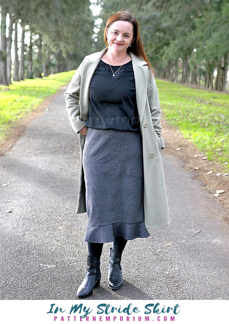 In My Stride | Flounce Pencil Skirt Sewing Pattern