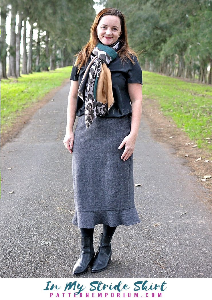 In My Stride | Flounce Pencil Skirt Sewing Pattern