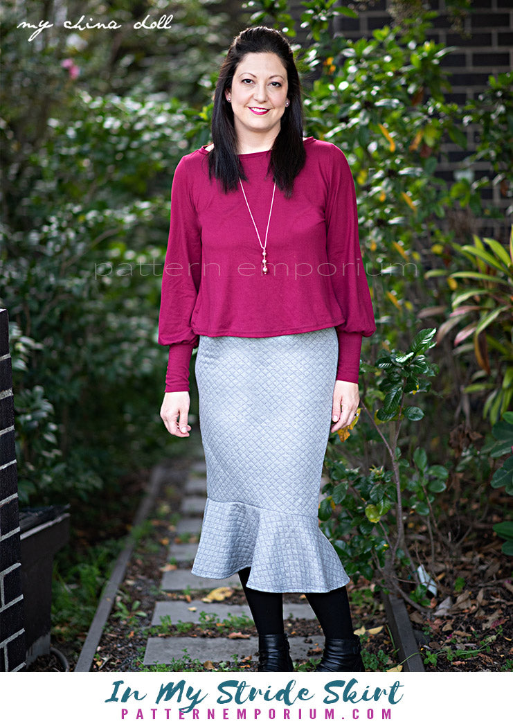 In My Stride | Flounce Pencil Skirt Sewing Pattern