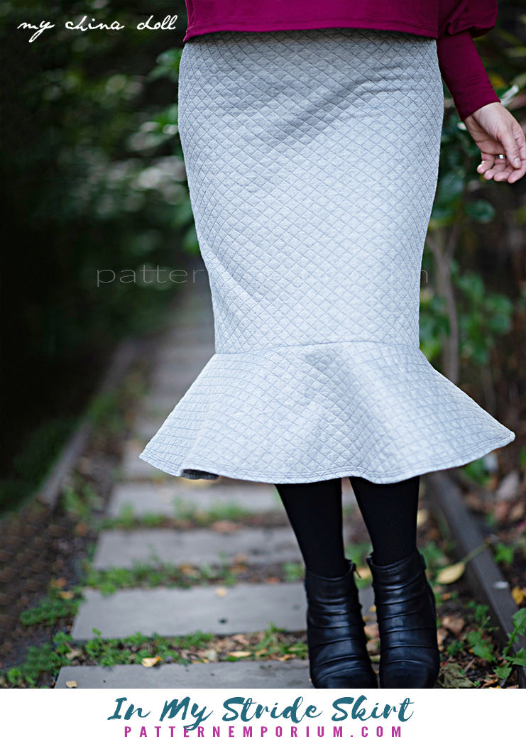 In My Stride | Flounce Pencil Skirt Sewing Pattern