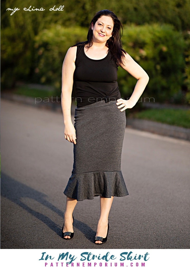 In My Stride | Flounce Pencil Skirt Sewing Pattern