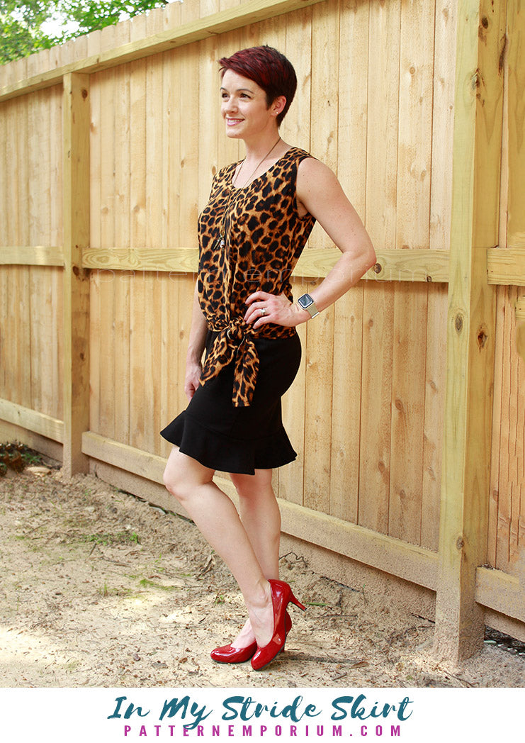 In My Stride | Flounce Pencil Skirt Sewing Pattern