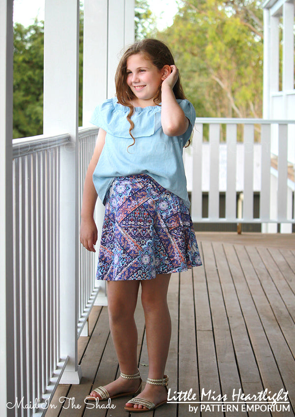 Girls Heartlight Stretch Knit Skirt Sewing Pattern - PATTERN EMPORIUM