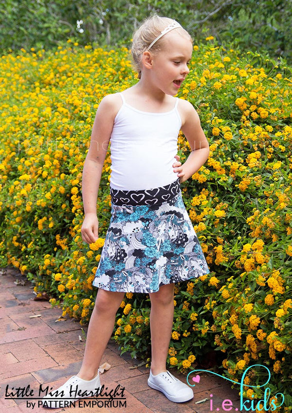 Girls Heartlight Stretch Knit Skirt Sewing Pattern - PATTERN EMPORIUM