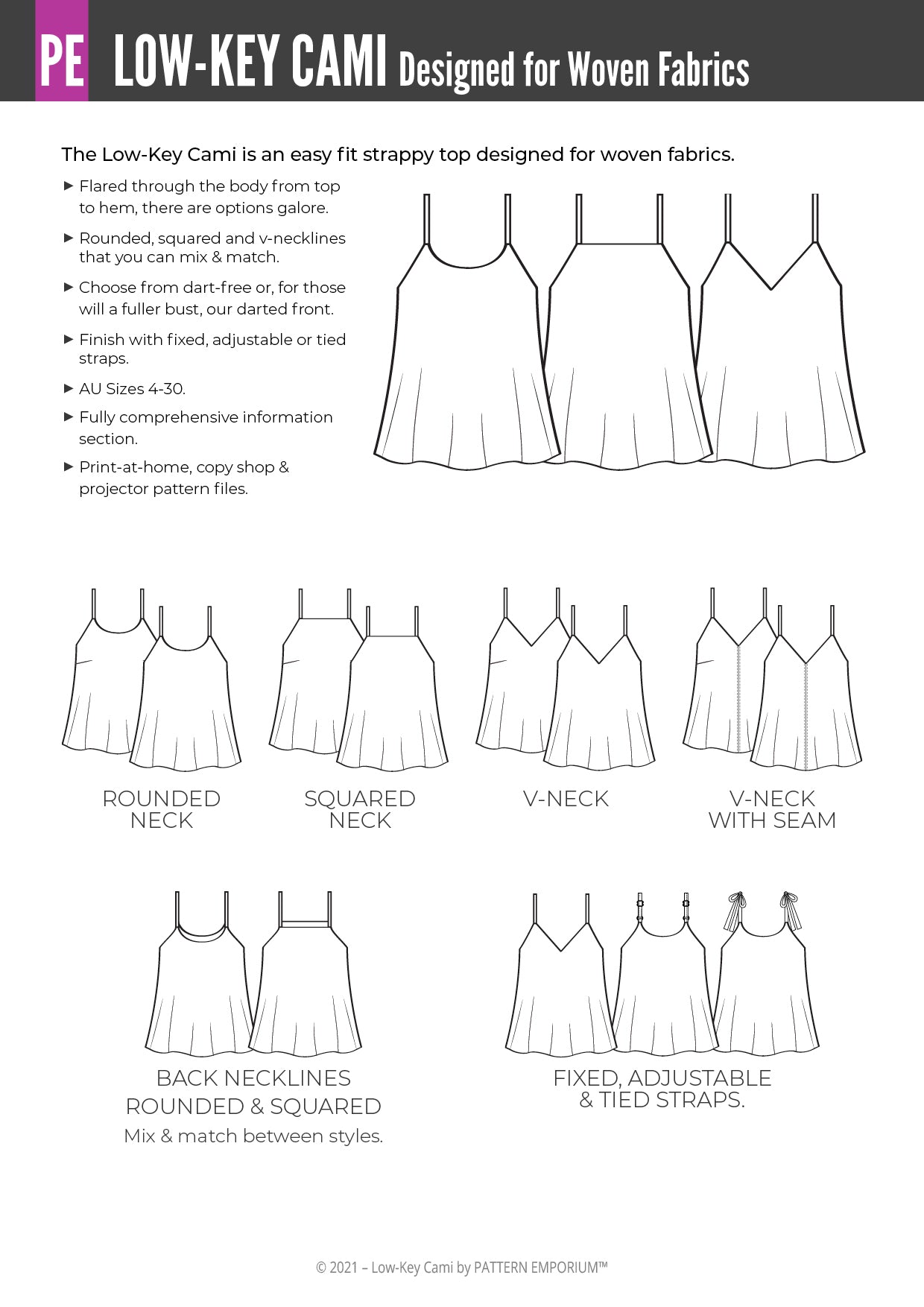 Low-Key Cami | Woven Strappy Top Sewing Pattern
