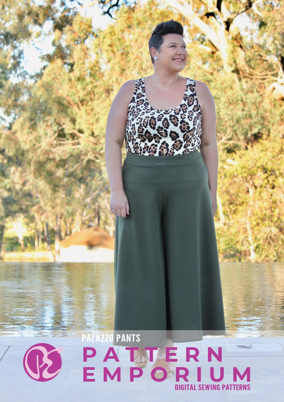 Palazzo Wide Leg Pants Sewing Pattern (High or Low Waisted) - Pattern  Emporium