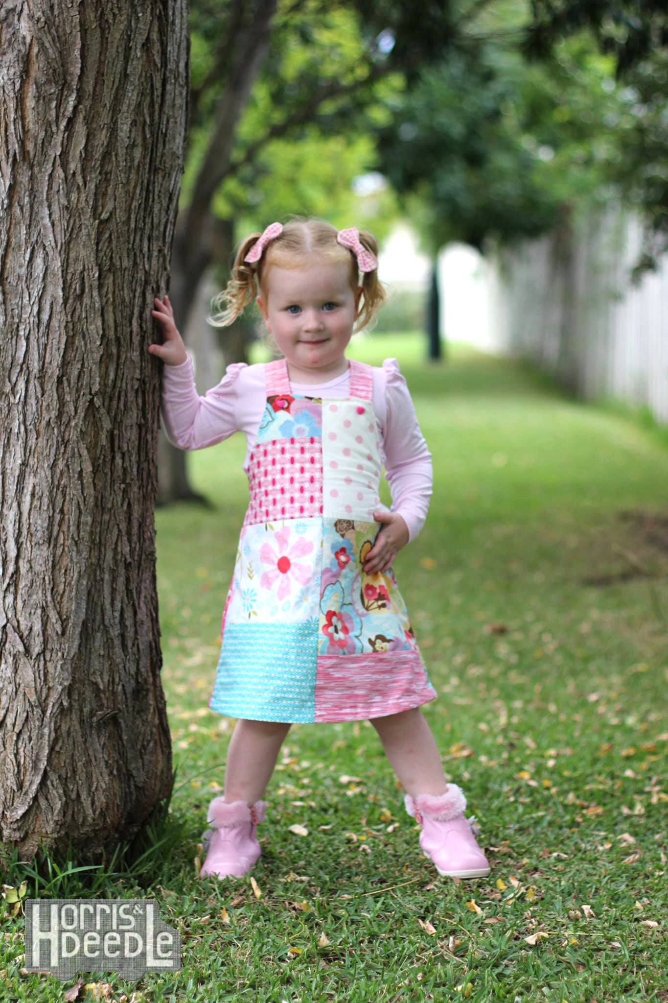 Girls Pinafore Dress Sewing Pattern including Patchwork - Pattern Emporium
