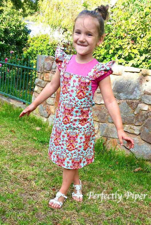 Girls Pinafore Dress Sewing Pattern including Patchwork - Pattern Emporium