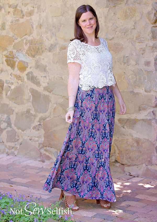 Ladies Tiered Maxi Skirt Sewing Pattern - PATTERN EMPORIUM