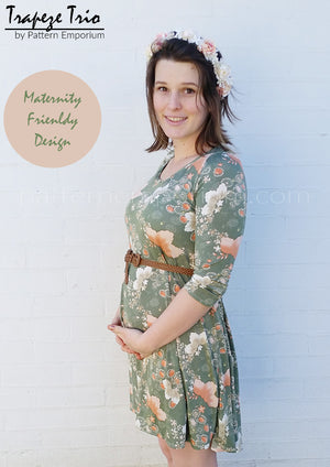 Maternity friendly ladies Trapeze top & dress sewing pattern