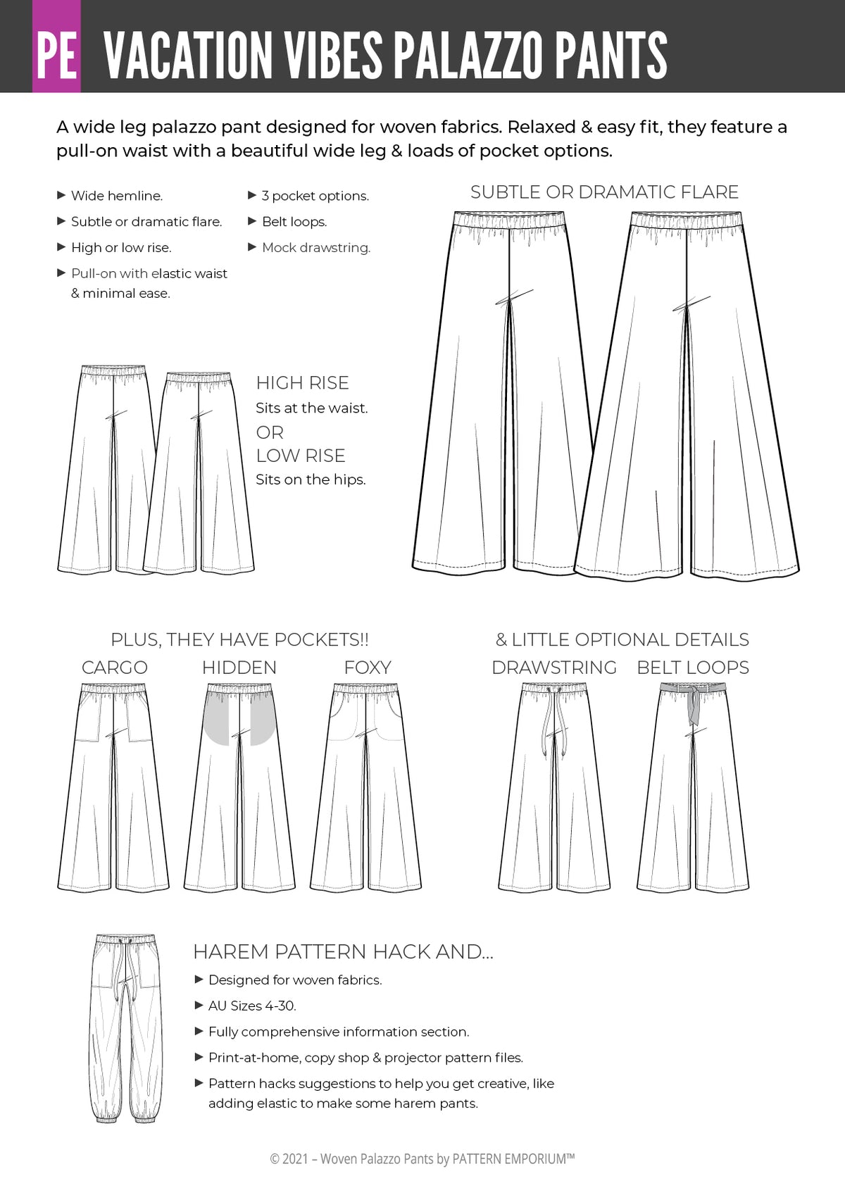Sewing Pattern Women's Wide Leg Pants Pattern Easy Skirt - Etsy | Wide leg  pants pattern, Womens wide leg pants, Pants pattern