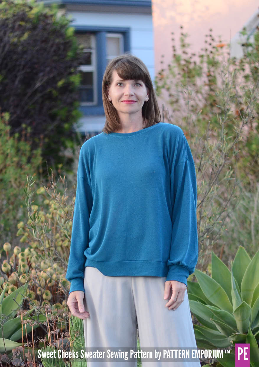 Sweet Cheeks Sweater Dropped Shoulder Sewing Pattern - Pattern Emporium