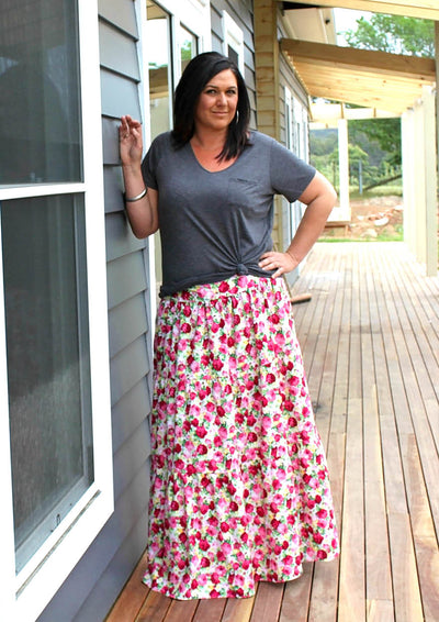 Ladies Tiered Maxi Skirt Sewing Pattern - PATTERN EMPORIUM