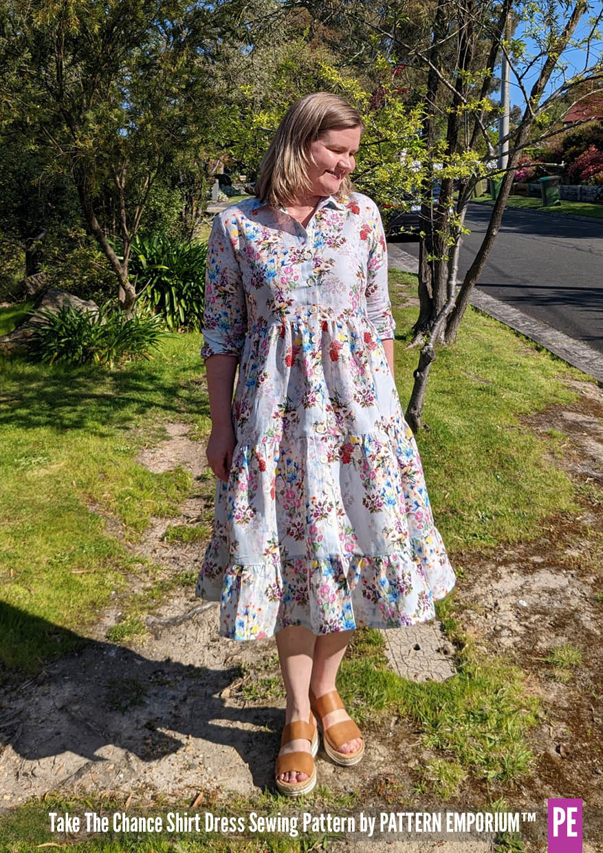 Take The Chance | Tiered Shirt Dress Sewing Pattern