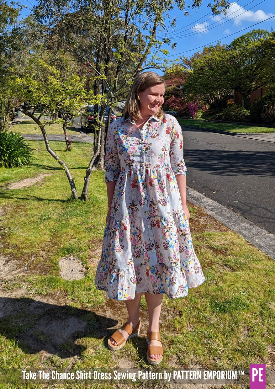 Take The Chance | Tiered Shirt Dress Sewing Pattern