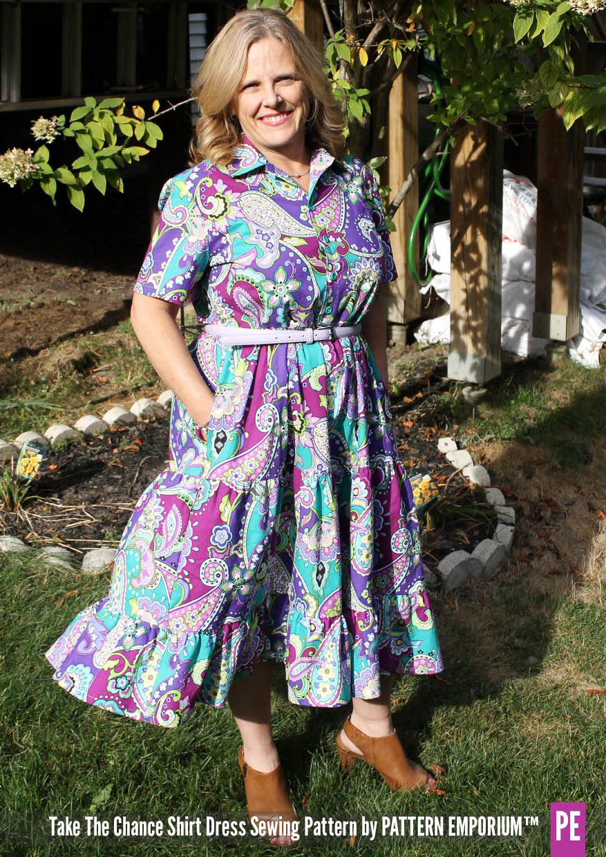 Take The Chance | Tiered Shirt Dress Sewing Pattern