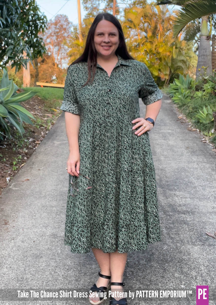 Take The Chance | Tiered Shirt Dress Sewing Pattern