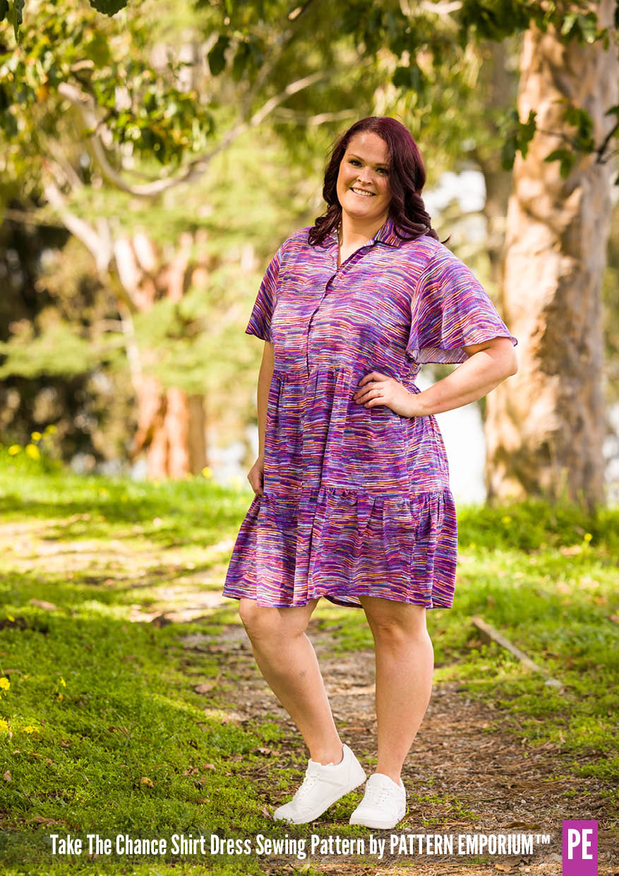 Take The Chance | Tiered Shirt Dress Sewing Pattern