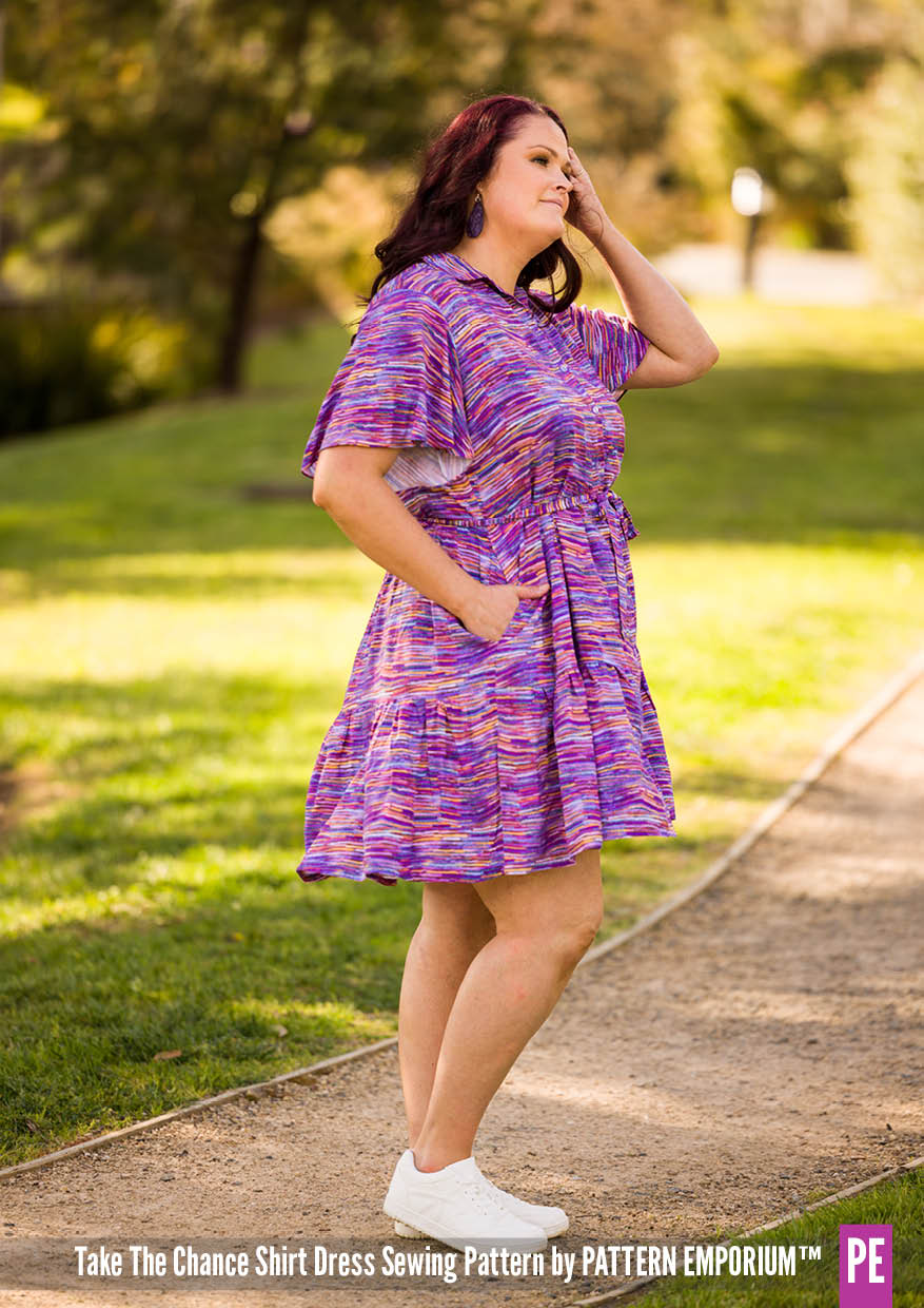 Take The Chance | Tiered Shirt Dress Sewing Pattern