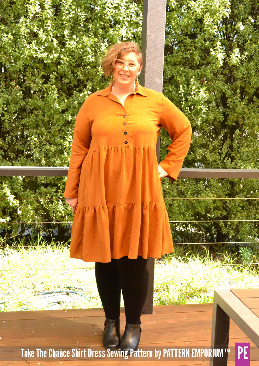 Take The Chance | Tiered Shirt Dress Sewing Pattern