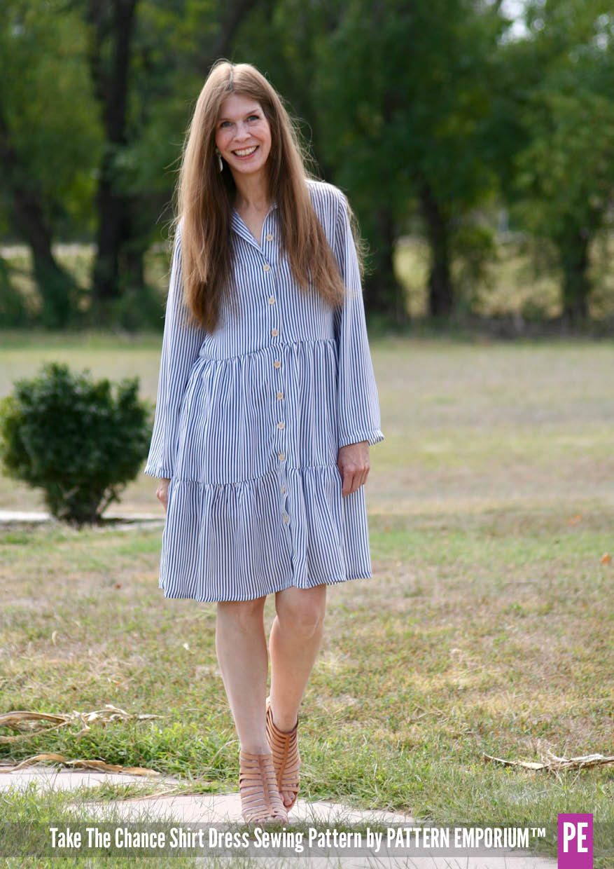 Take The Chance | Tiered Shirt Dress Sewing Pattern