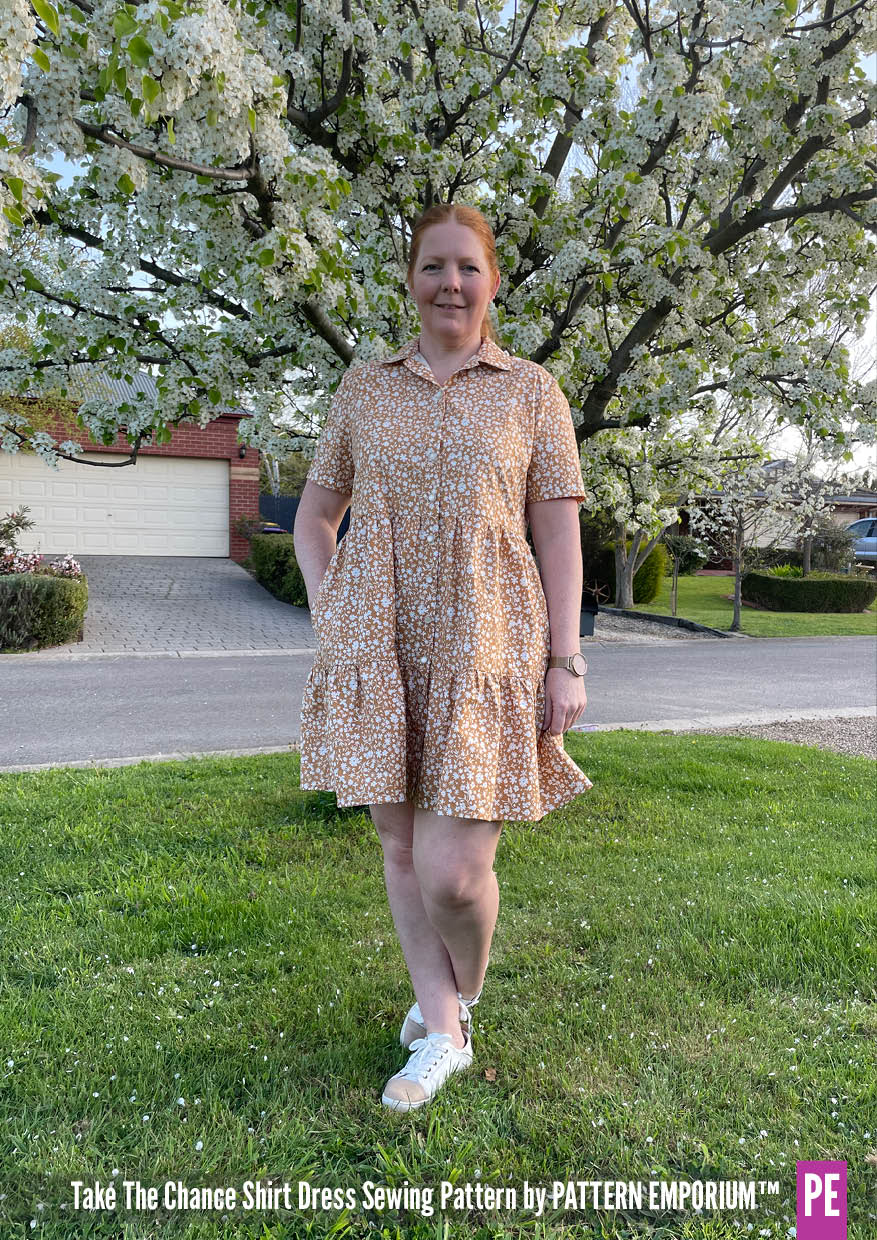 Take The Chance | Tiered Shirt Dress Sewing Pattern