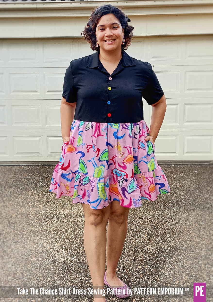 Take The Chance | Tiered Shirt Dress Sewing Pattern